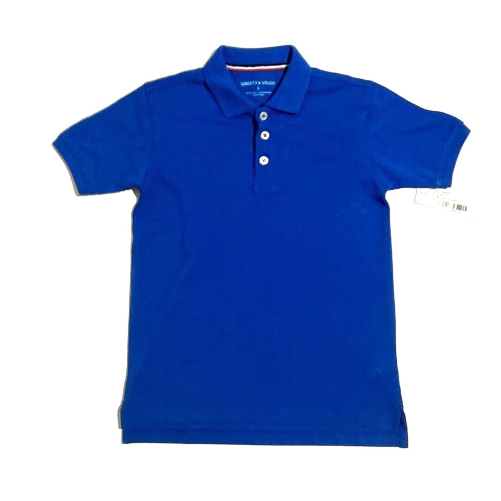 Liberty & Valor Big Boys Blue Jersey Polo Size SMALL‎ (5) NEW